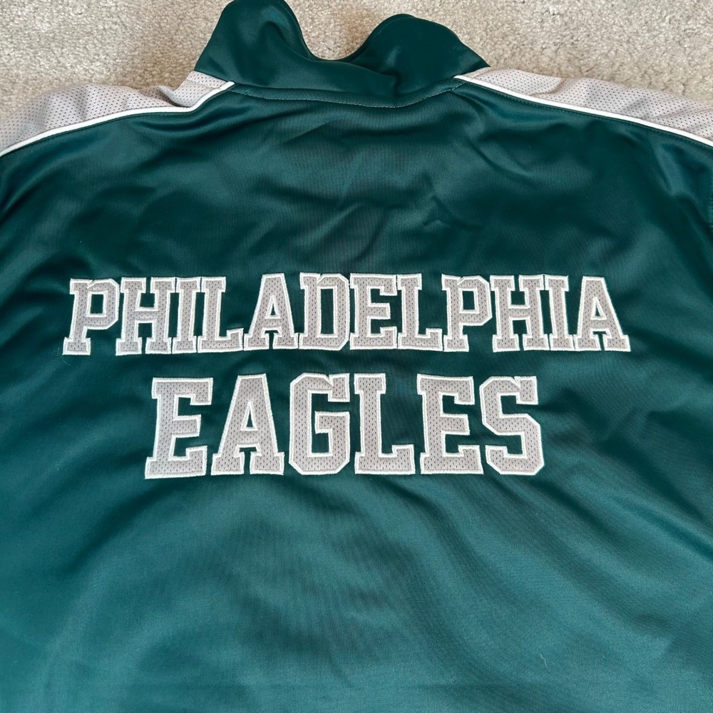 Vintage NFL Philadelphia Eagles Men's XL Track Jacket Green Full Zip Mesh Lined - Picture 5 of 16
